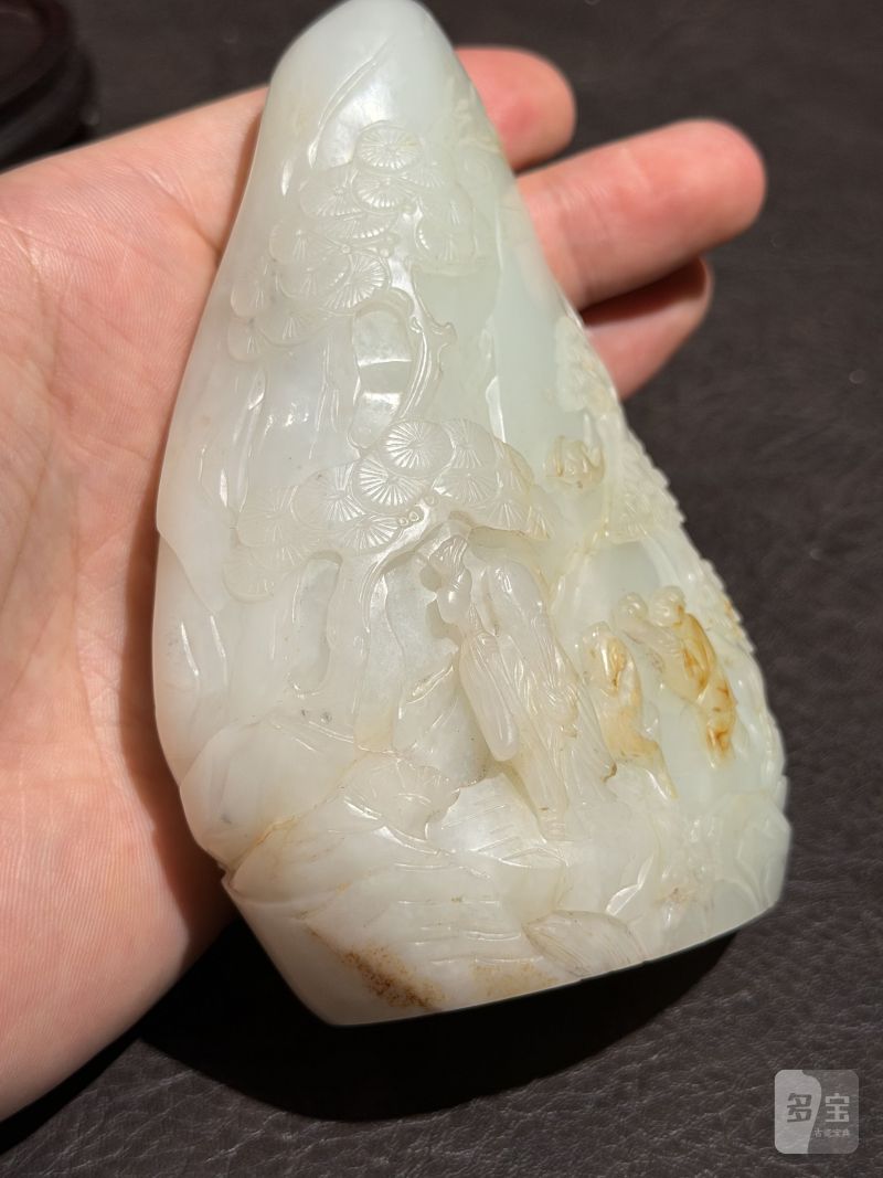清光绪 白玉“深山访友”玉雕 - 图18